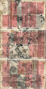Triptychon SIGNUM MORTIS, Collage Balkan, Wolf Böwig, 2020